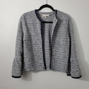 LOFT trumpet sleeve tweed blazer